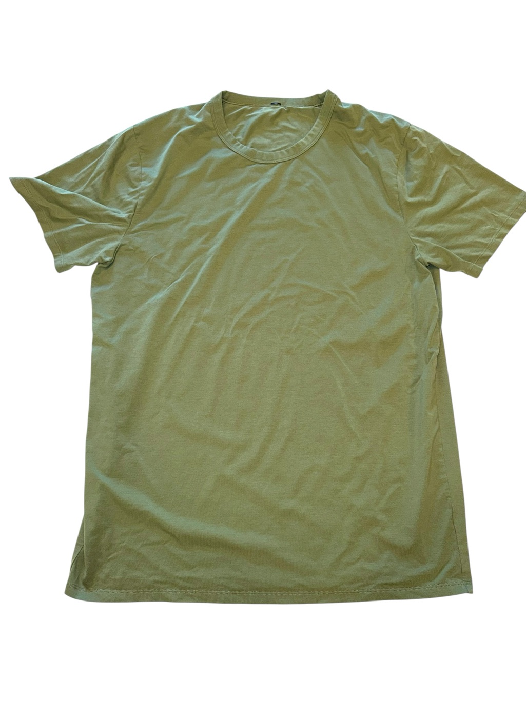 Lululemon Menâs Fundamental T-Shirt Olive Green Short Sleeve Crewneck Size L